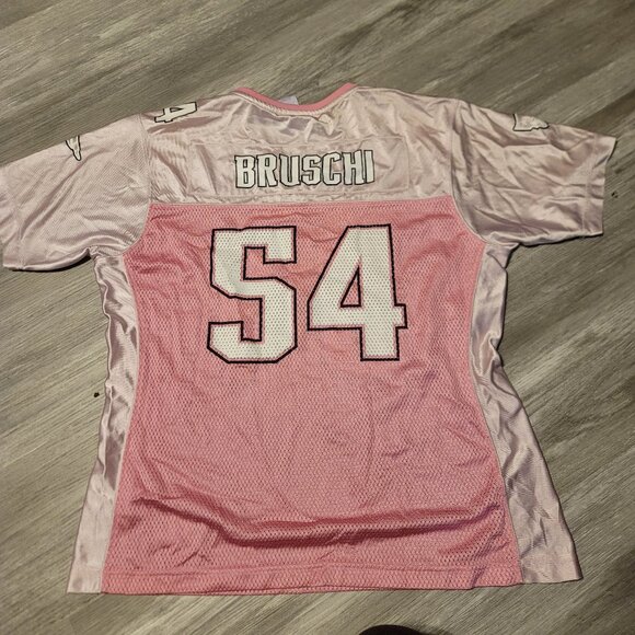 Kids Girls Pink New England Patriots Teddy Bruschi Jersey - Size XL - Picture 3 of 3